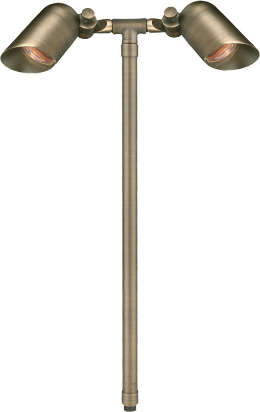 Brass Mini Double Head, 24" Stem,  Antique Bronze,  No Lamp — view 1