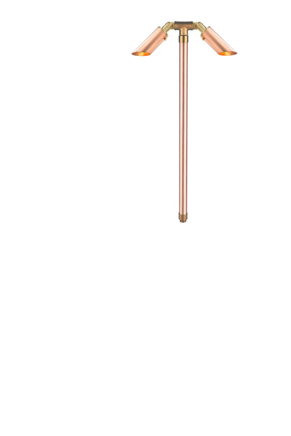 Copper Double Head, 24" Stem,  Raw Copper,  No Lamp — view 1