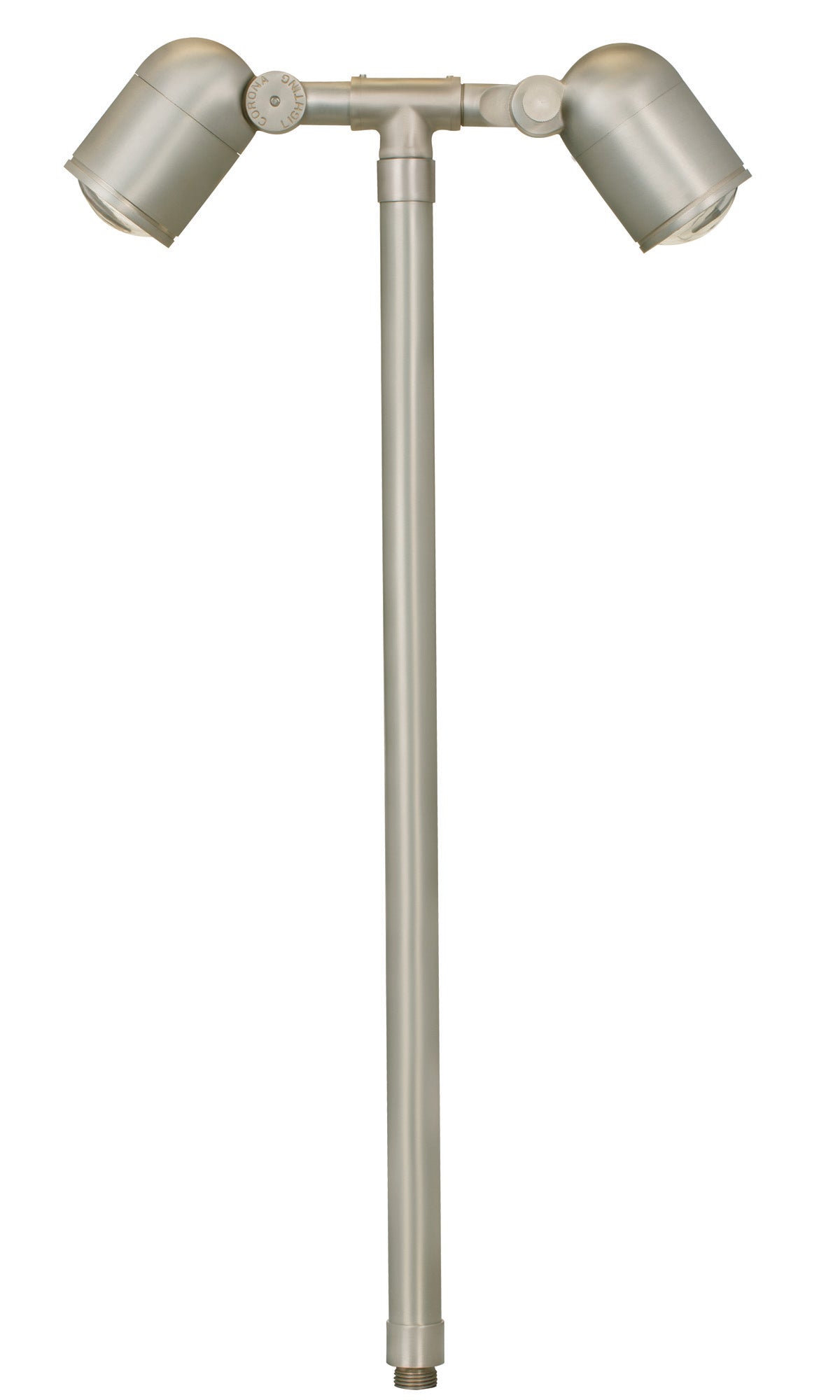 Brass Lensed Double Head, 24" Stem,  Silver Plated,  No Lamp — view 1