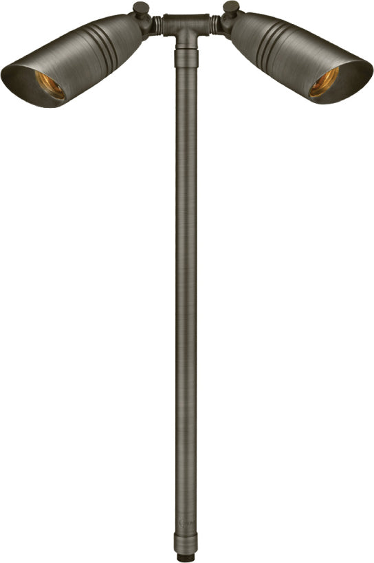 Brass Double Head, 24" Stem,  Gun Metal,  No Lamp — view 1