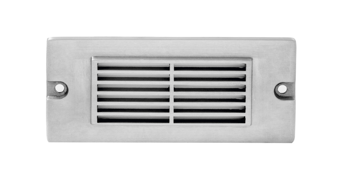 Brass 5½” Small Louvered Backless Box, Step Light,  Silver Plated,  2.5W Integrated LED — view 1