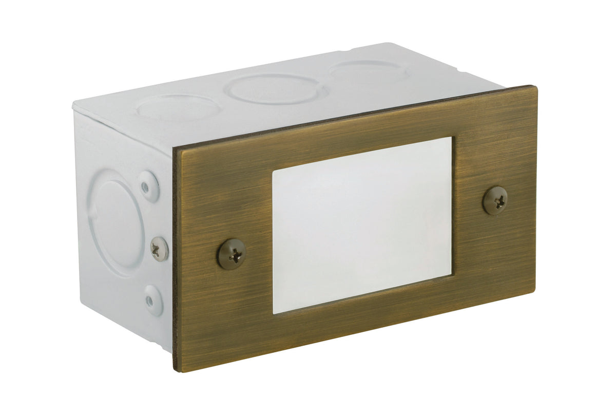 Brass Lensed Step Light  ,  Antique Bronze,  No Lamp — view 1