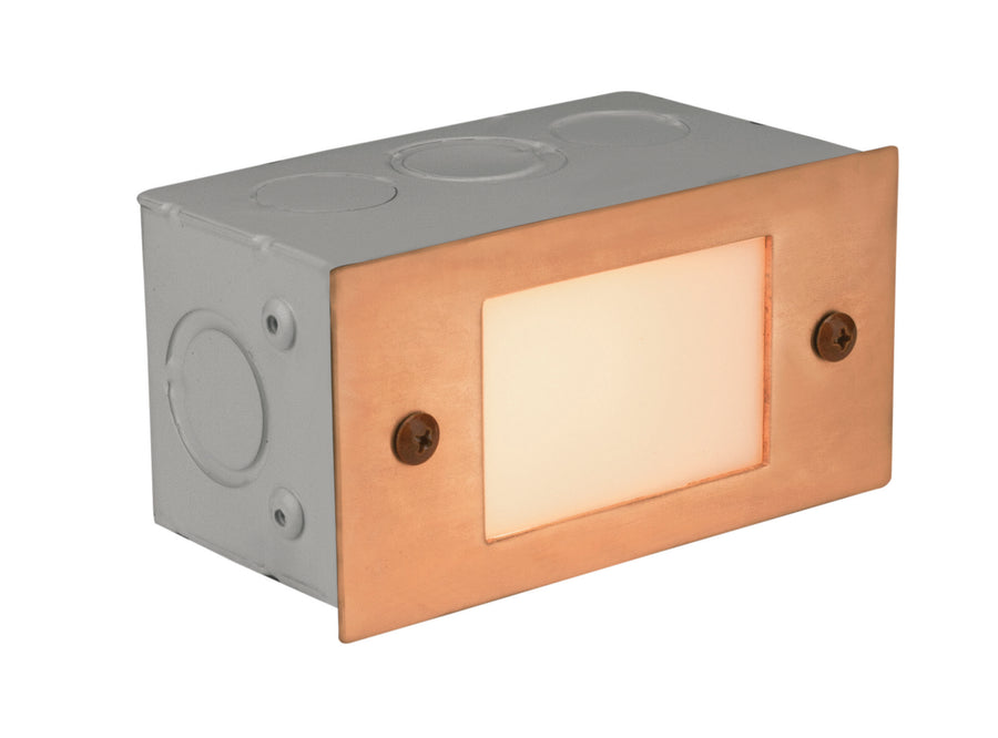 Copper Lensed Step Light, Raw Copper, No Lamp