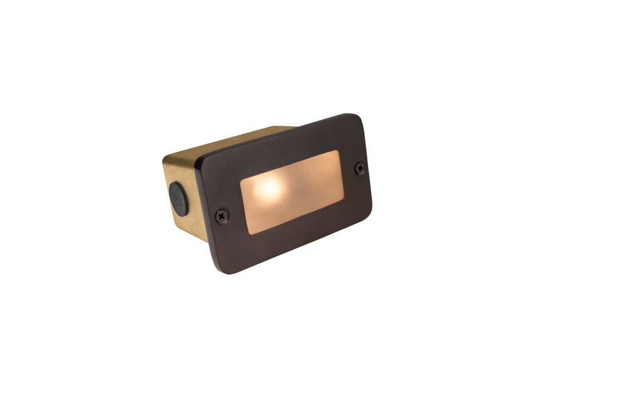 Brass Lensed Step Light, Gun Metal, No Lamp