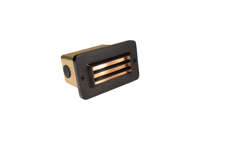Brass 3 Louver Step Light, Gun Metal, No Lamp