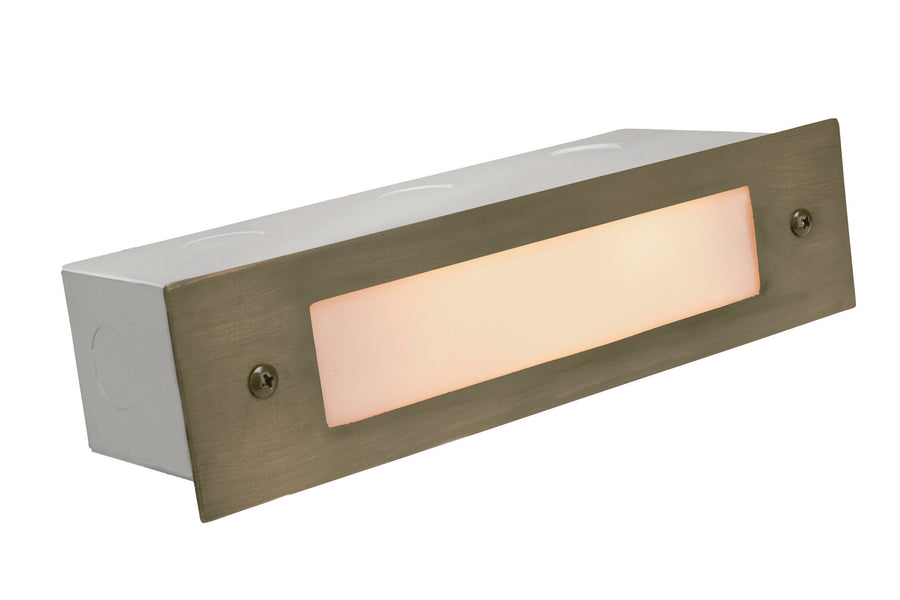 Brass Lensed Brick Light, Antique Bronze, No Lamp