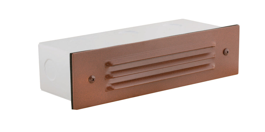 Aluminum 3 Louver Brick Light, Rust, No Lamp