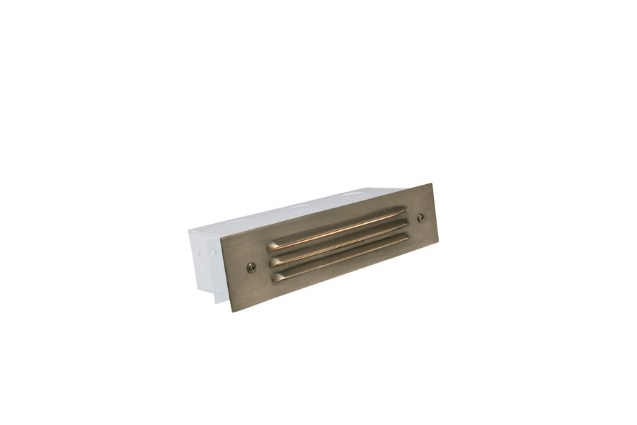 Brass 3 Louver Brick Light, Antique Bronze, No Lamp