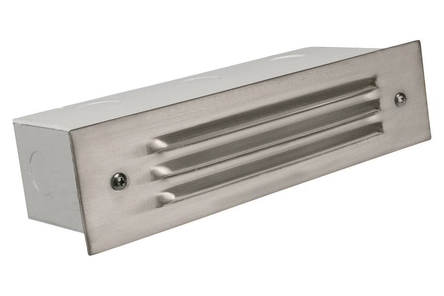 Brass 3 Louver Brick Light, Silver Plated, No Lamp