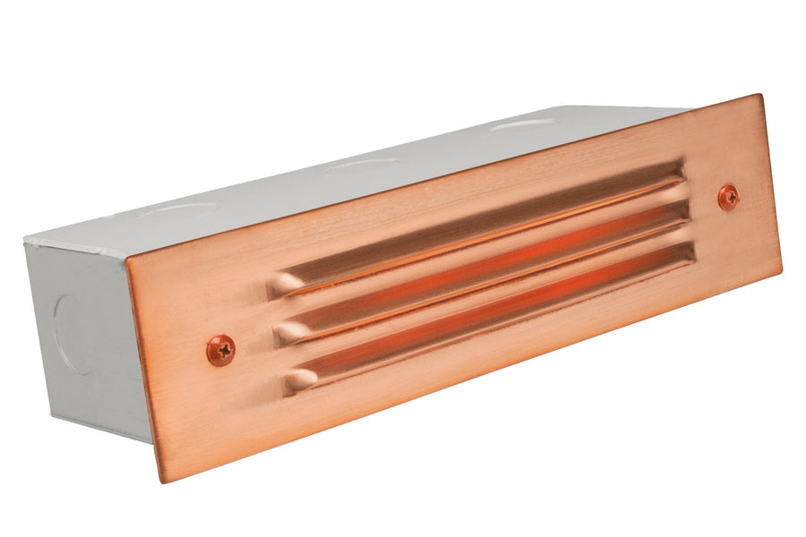Copper 3 Louver Brick Light, Raw Copper, No Lamp