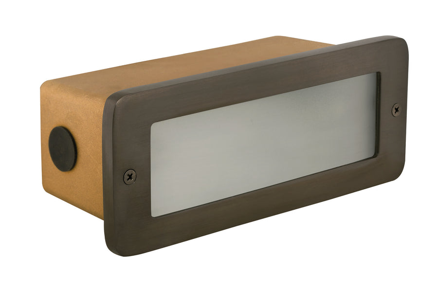 Brass Lensed Brick Light, Gun Metal, No Lamp