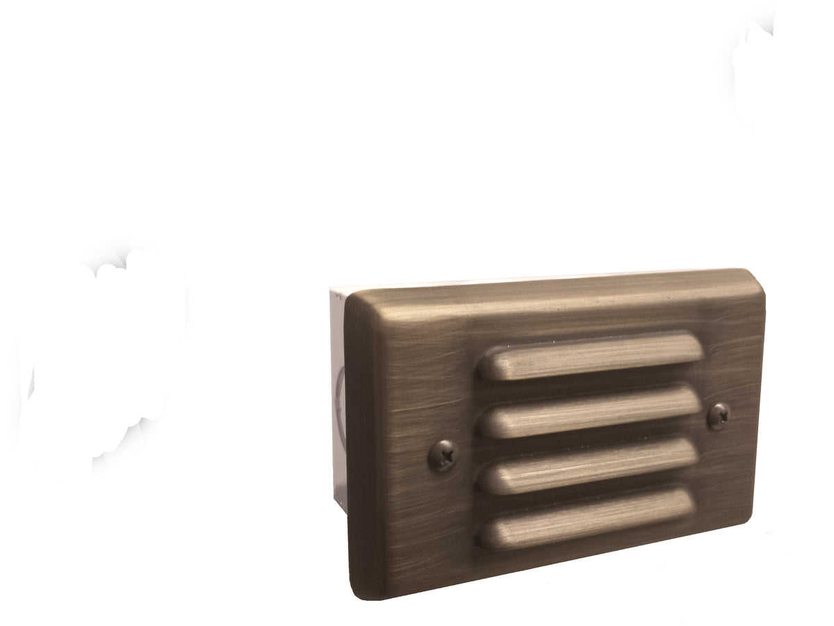 Brass 4 Louver Step Light,  Antique Bronze,  No Lamp — view 2