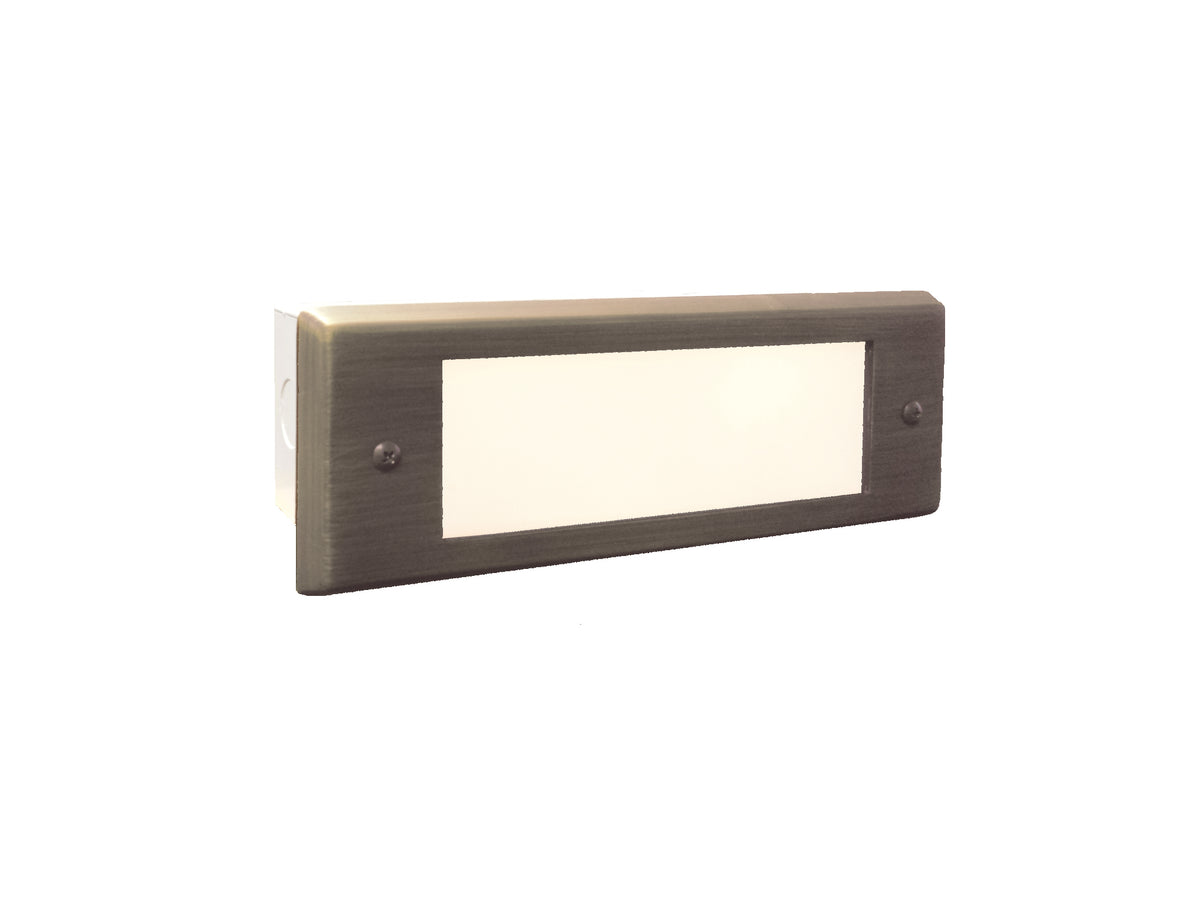 Brass Lensed Brick Light,  Antique Bronze,  No Lamp — view 2