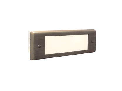 Brass Lensed Brick Light,  Antique Bronze,  No Lamp — view 2
