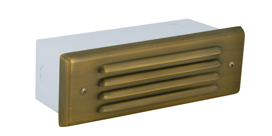 Brass 4 Louver Brick Light, Antique Bronze, No Lamp