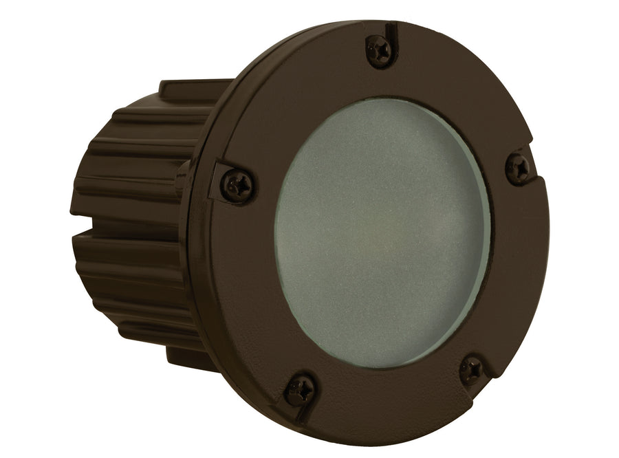 Composite Lensed Step Light with Frosted Lens, Bronze, No Lamp