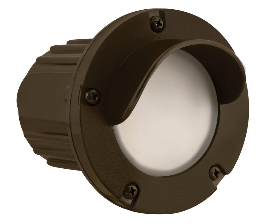 Composite Hooded Step Light with Frosted Lens, Bronze, No Lamp