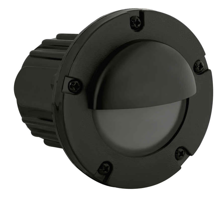 Composite Half-Moon Step Light with Frosted Lens, Black, No Lamp