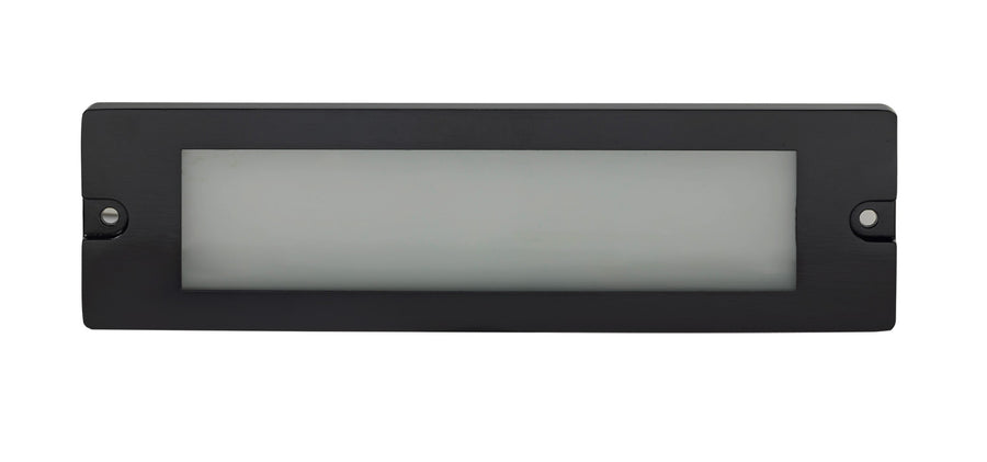 Aluminum 8¾” Large Lensed Backless Box, Brick Light, Black, 5W Integrated LED