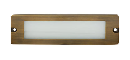 Brass 8¾” Large Lensed Backless Box, Brick Light,  Antique Bronze,  5W Integrated LED — view 1