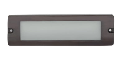 Brass 8¾” Large Lensed Backless Box, Brick Light,  Gun Metal,  5W Integrated LED — view 1