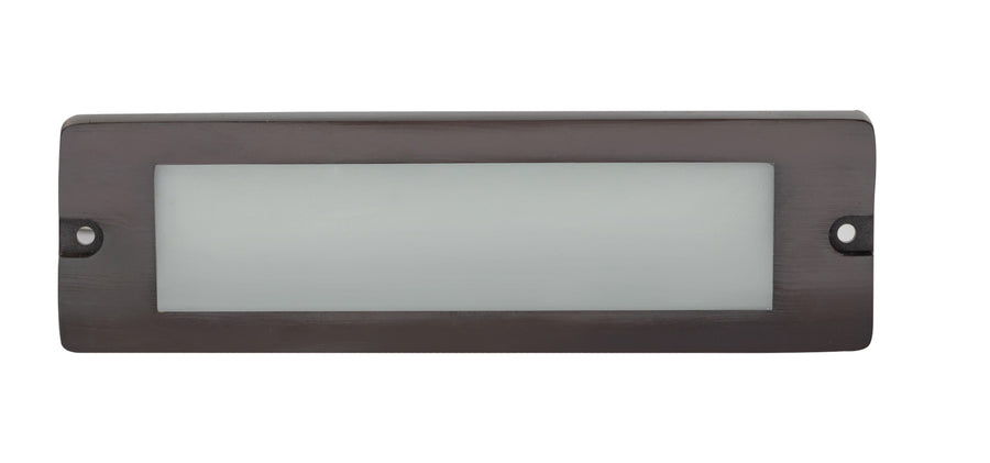 Brass 8¾” Large Lensed Backless Box, Brick Light, Gun Metal, 5W Integrated LED
