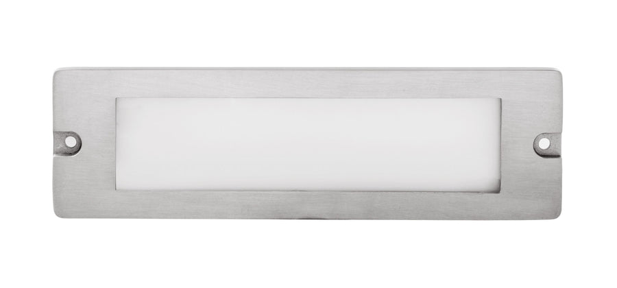 Brass 8¾” Large Lensed Backless Box, Brick Light, Silver Plated, 5W Integrated LED