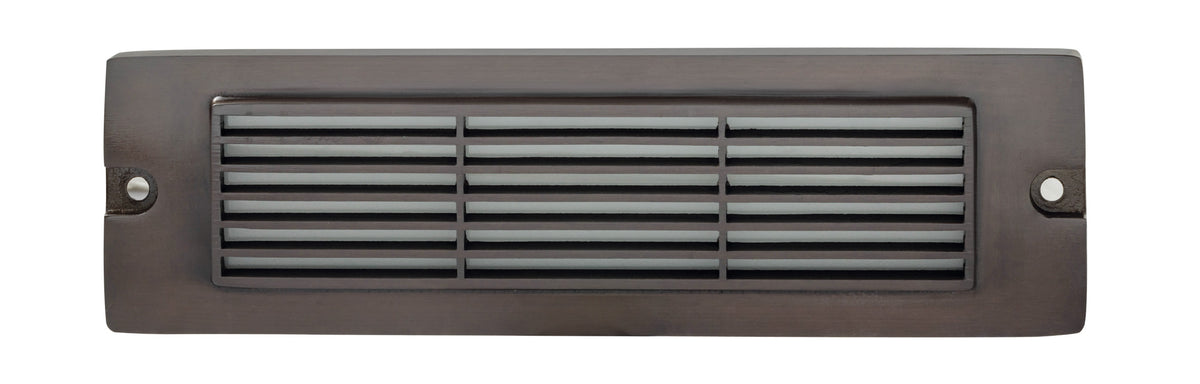 Brass 8¾” Large Louvered Backless Box, Brick Light,  Gun Metal,  5W Integrated LED — view 1