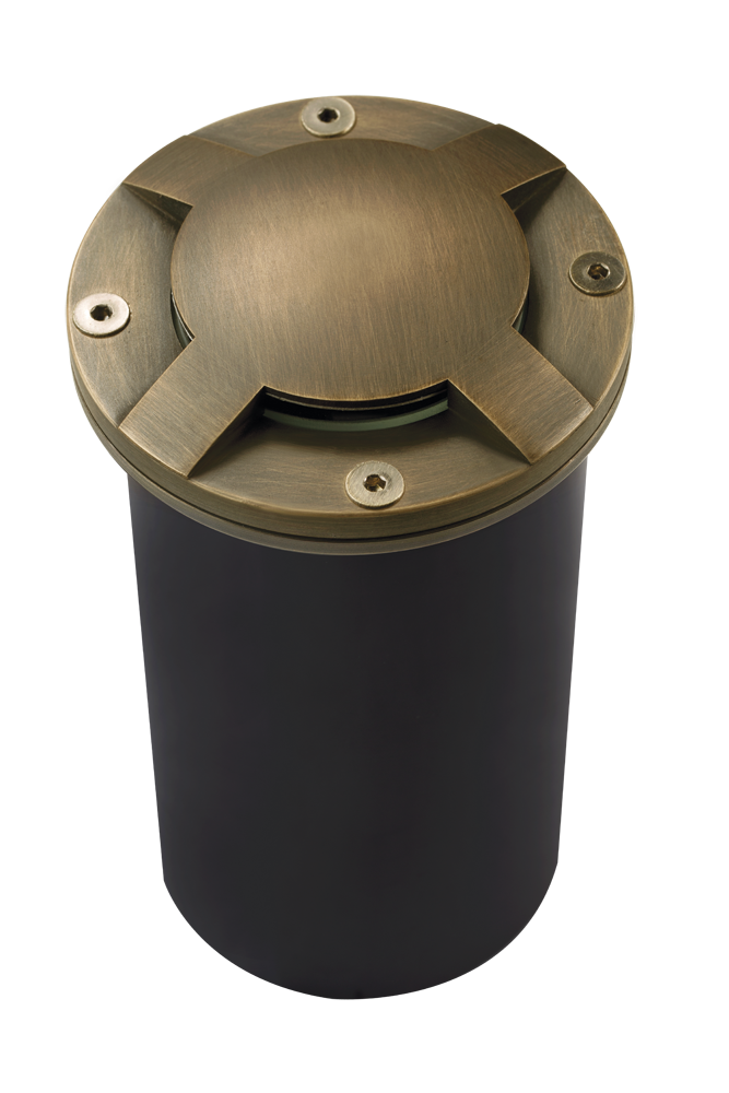 Brass 360º 4-Direction Marker Light,  Antique Bronze,  No Lamp — view 1