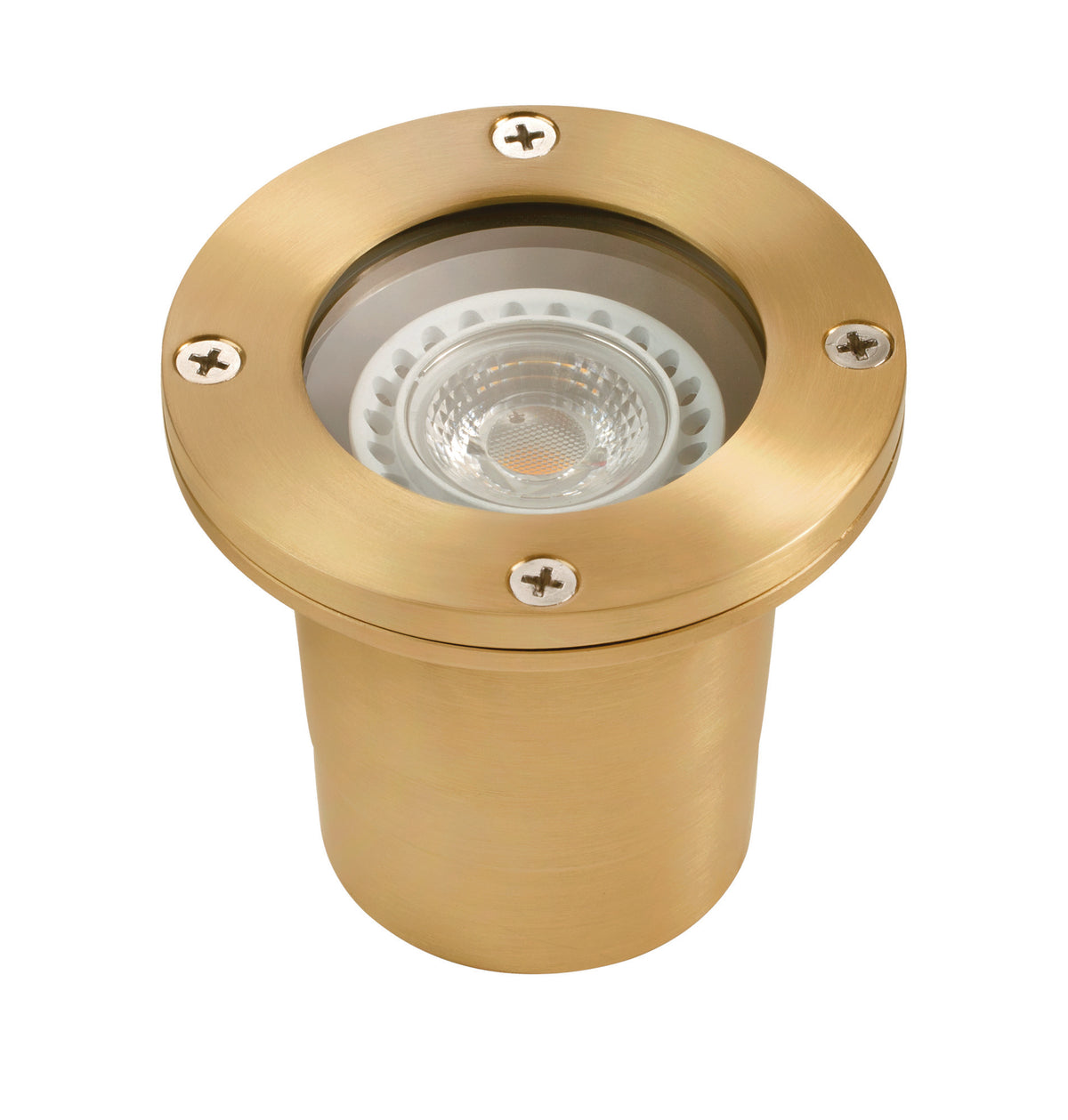 Brass Lensed Well Light,  Natural Brass,  No Lamp — view 1
