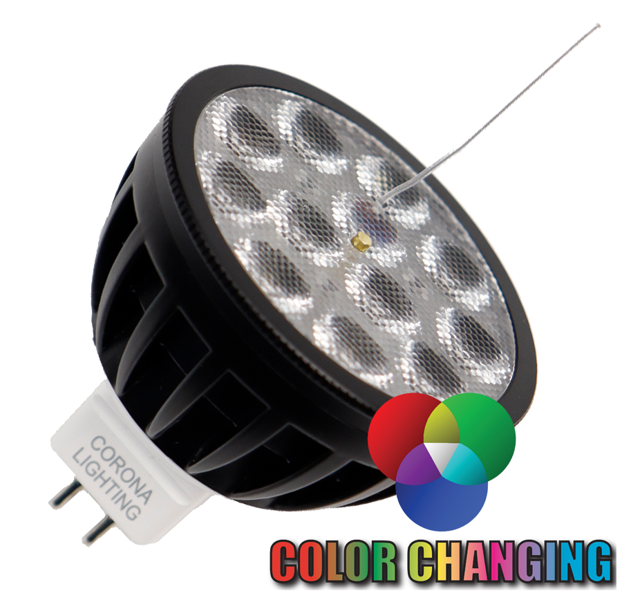1W-5W Watts,  Fiat Lux MR-16, 2200K-5700K (Color Changing ) Color Temp, 25LM-530LM Lumens,  with a 38º (15º/60º/100º) Beam Spread, 50000 Rated Hours