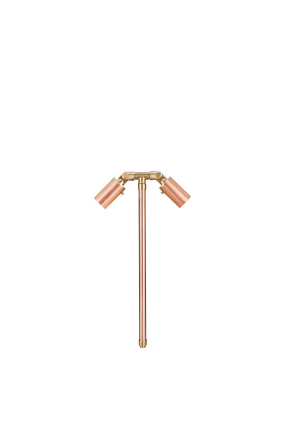 Copper Double Head, 18" Stem,  Raw Copper,  No Lamp — view 1