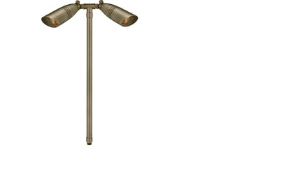 Brass Double Head, 12" Stem,  Antique Bronze,  No Lamp — view 1