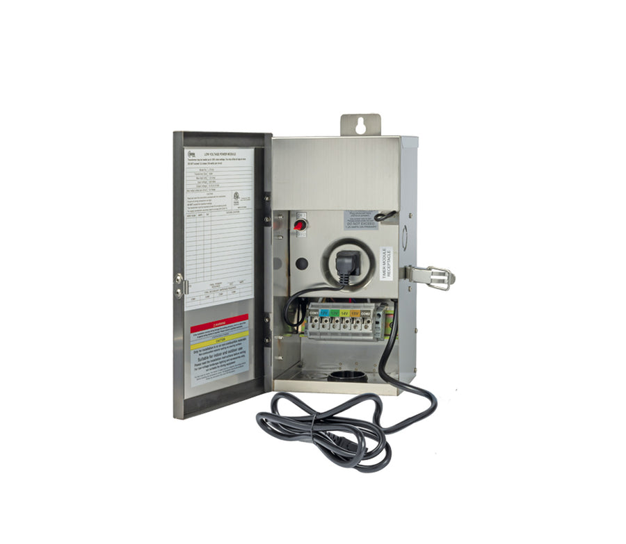 Stainless Steel Enclosure 150W, 12-15V, Single Circuit Transformer, /w Digital Timer & Photocell