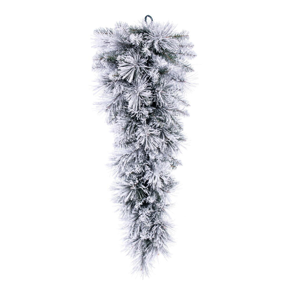 36" Warm White Flocked Jackson Teardrop