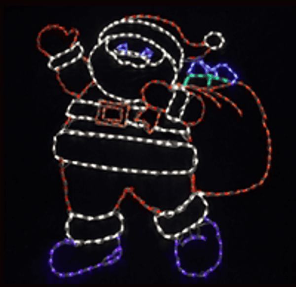 63" Santa with Bag Wire Frame Display