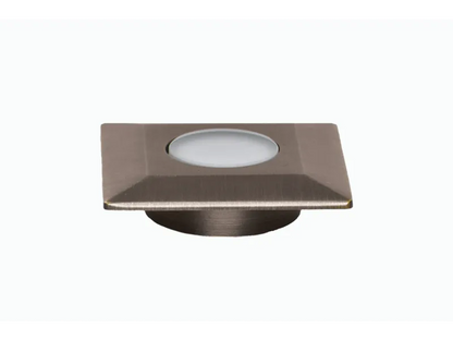 Lumien Micro Recessed Light Cap - Square Flush - Antique Brass — view 1