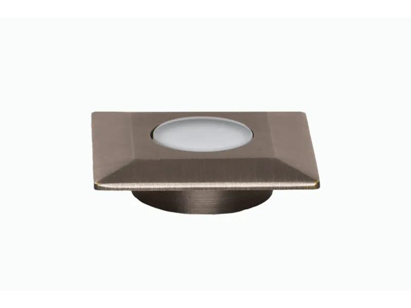 Lumien Micro Recessed Light Cap - Square Flush - Antique Brass