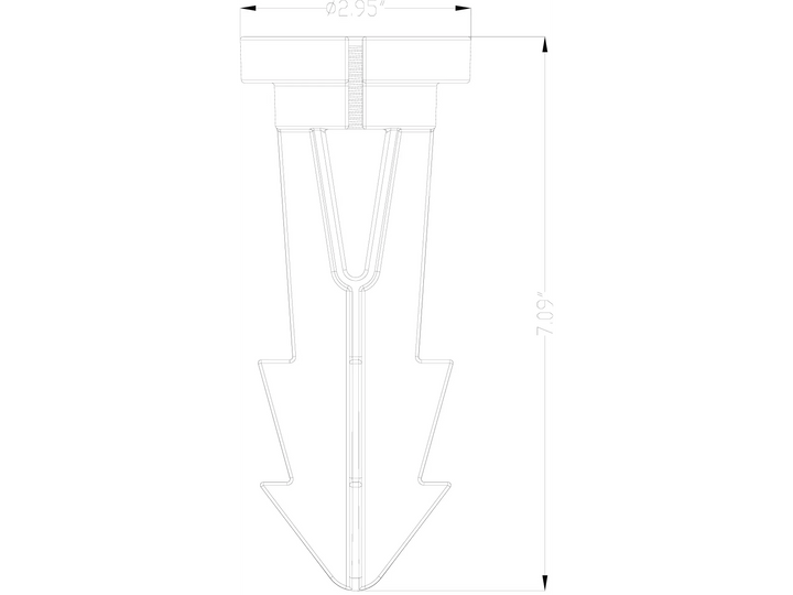 LAP-002 black polycarbonate stake for Lumien landscape lights, featuring a 1/2" threaded 8" spike design.