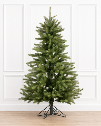 Layered Balsam Christmas Tree with Multi Function Dual LED (Multi and Warm White) Lights (6.5' - 12')
