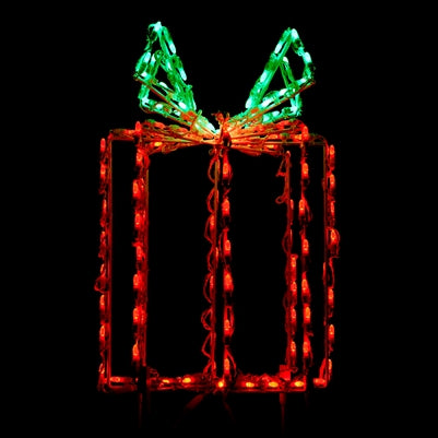 LED 24" 3D GiftBox - Red/Green