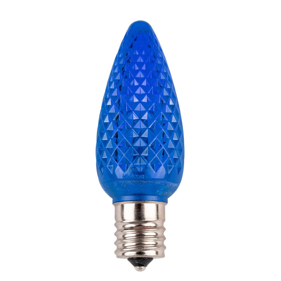 LED C9 Steady - Transparent Faceted Bulbs (Blue) -- test only