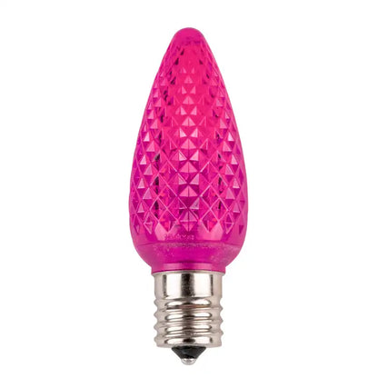LED C9 - Transparent Faceted Bulbs - All Colors - Steady