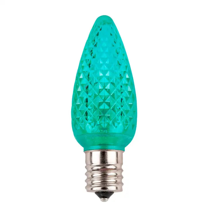 LED C9 - Transparent Faceted Bulbs - All Colors - Steady