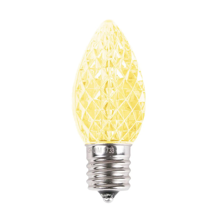 LED C9 White Options  - Transparent Faceted Bulbs -  Steady