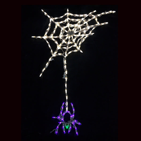 LED 45"H Hanging Spider Web  - (45"x31.3")