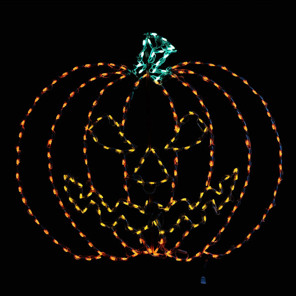 LED Large Spooky Pumpkin - (45" x 42")