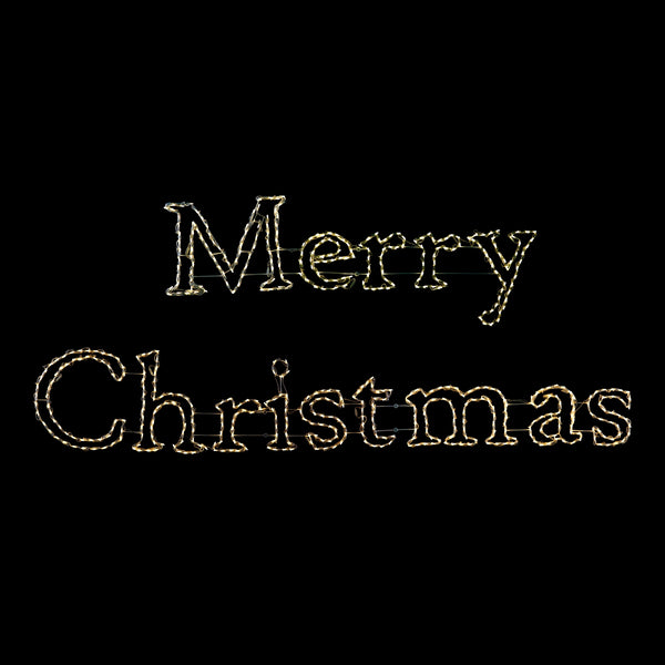 LED Merry Christmas Sign - Warm White - (20')