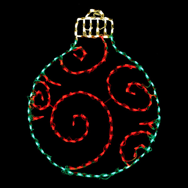 LED Ornament - Round - Green/Red - (38" x 30")