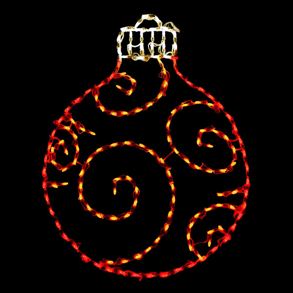 LED Ornament - Round - Red/Yellow - (38" x 30")